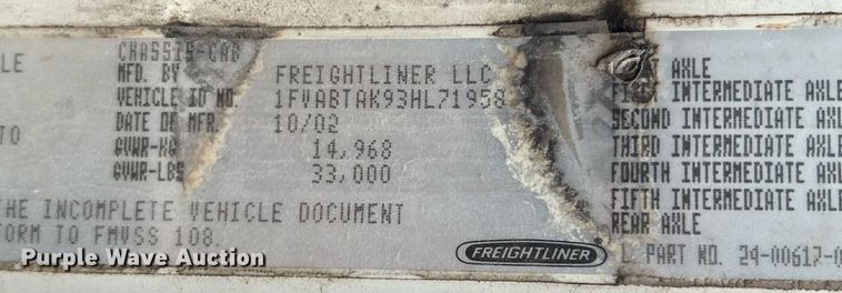 image for item DN0665 2003 Freightliner  Business Class M2 delivery truck