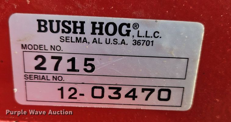 image for item DN7208 Bush Hog 2715 batwing rotary mower