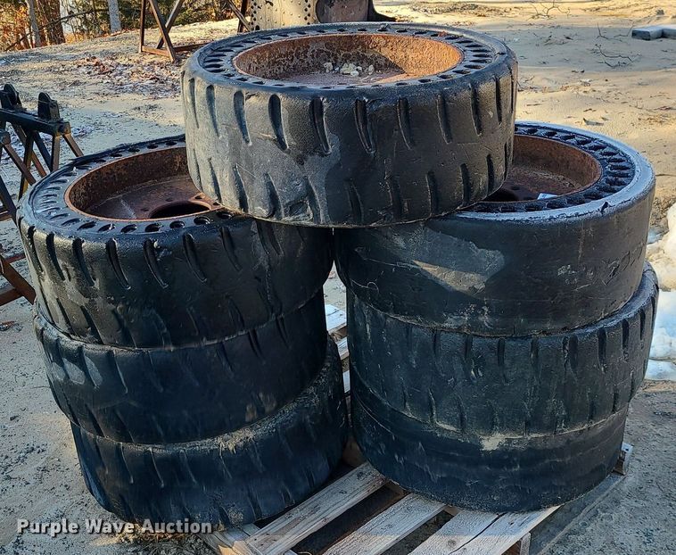 image for item DN8313 (7) solid skid steer tires and wheels