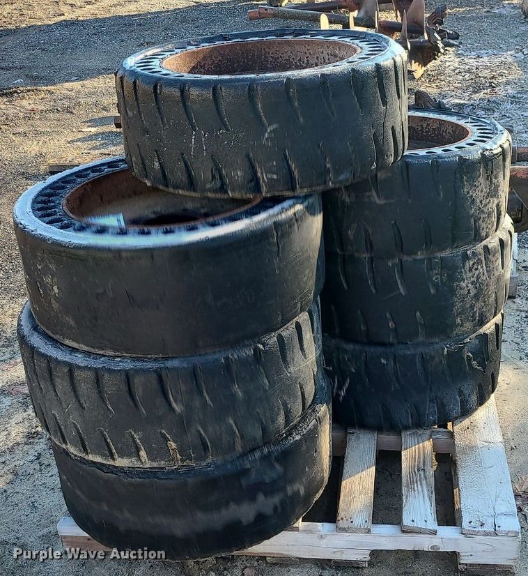 image for item DN8313 (7) solid skid steer tires and wheels