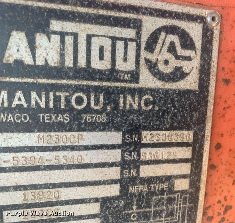 image for item DP8831 1994 Manitou M230CP forklift