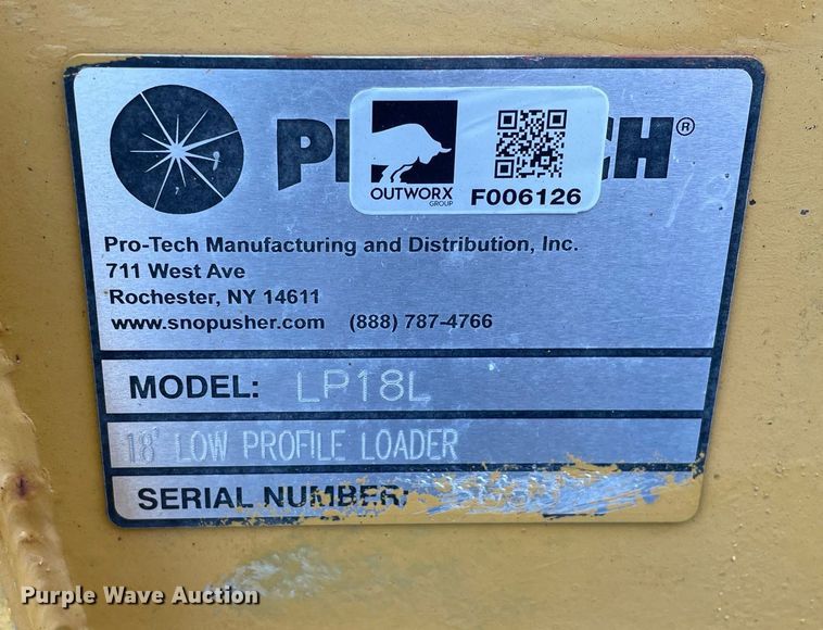 image for item DS5433 Protech  LP18L 18' W wheel loader snow pusher