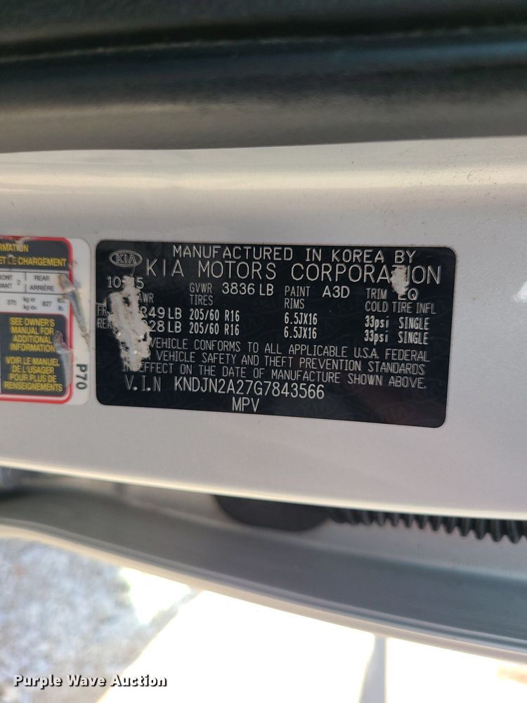 image for item DS7256 2016 Kia  Soul SUV