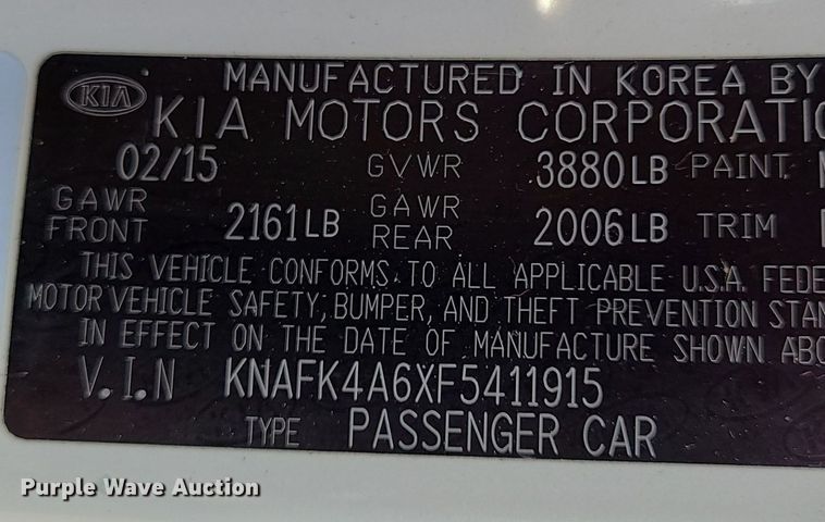 image for item DS7258 2015 Kia Forte 
