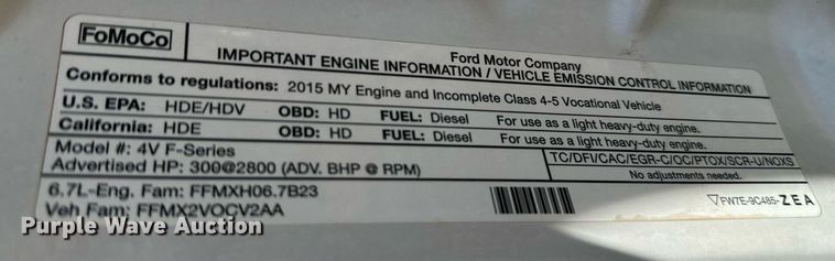 image for item EJ0179 2015 Ford F550 SuperCab utility / service truck