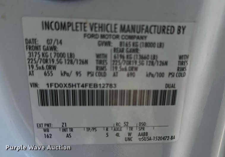 image for item EJ0179 2015 Ford F550 SuperCab utility / service truck