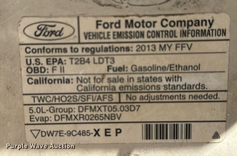 image for item EJ0181 2013 Ford F150 SuperCab pickup truck