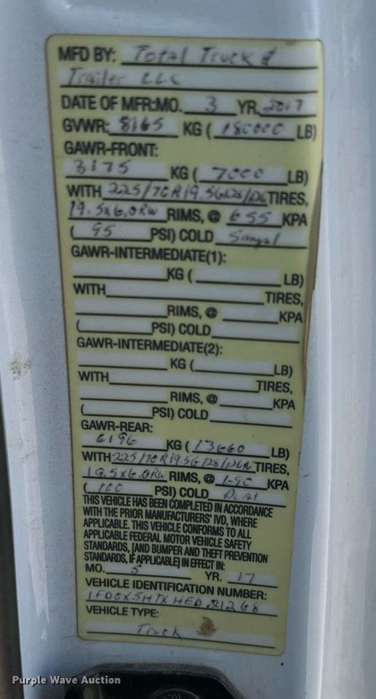 image for item EJ0186 2017 Ford F550 Super Duty SuperCab utility / service truck