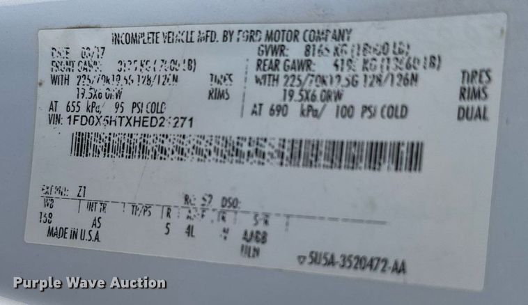 image for item EJ0188 2017 Ford F550 Super Duty SuperCab utility / service truck