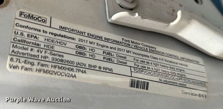 image for item EJ0191 2017 Ford F550 Super Duty SuperCab utility / service truck