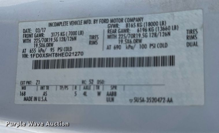 image for item EJ0191 2017 Ford F550 Super Duty SuperCab utility / service truck