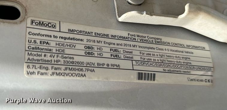 image for item EJ0193 2018 Ford F550 Super Duty SuperCab utility / service truck