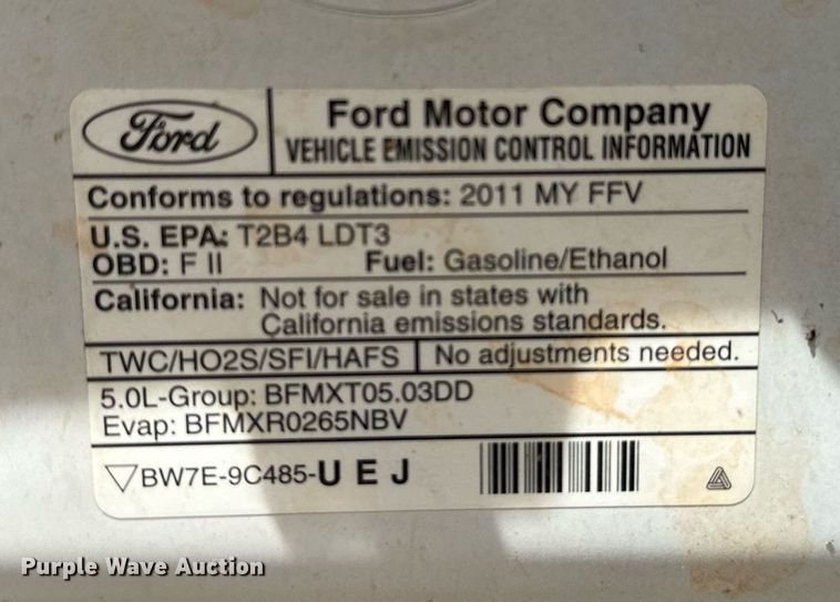 image for item EJ0195 2011 Ford F150  pickup truck