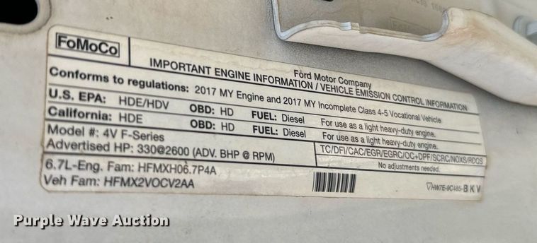 image for item EJ0196 2017 Ford F550 Super Duty bucket truck