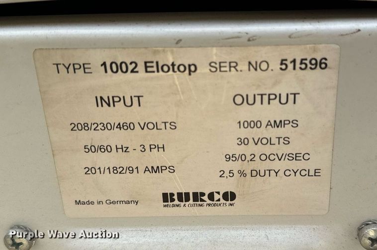 image for item EJ0205 Burco/Koco 1002 Elotop stud welder