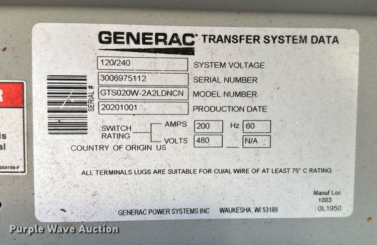 image for item EJ0206 Generac generator