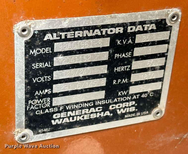 image for item EJ0206 Generac generator