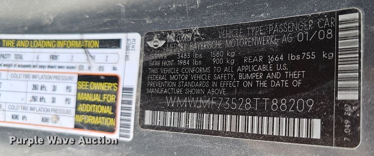 image for item IO9829 2008 Mini  Cooper S 