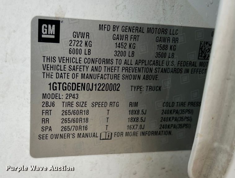 image for item JT9026 2018 GMC  Canyon SLT Crew Cab pickup truck