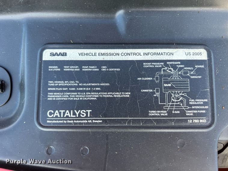 image for item KV9907 2005 Saab 9-3 convertible