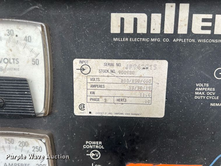 image for item KV9912 Miller CP-250TS welder/generato