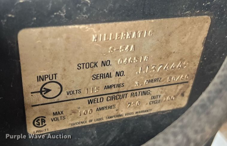 image for item KV9912 Miller CP-250TS welder/generato