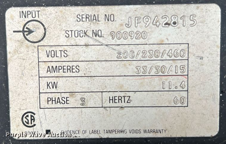 image for item KV9912 Miller CP-250TS welder/generato