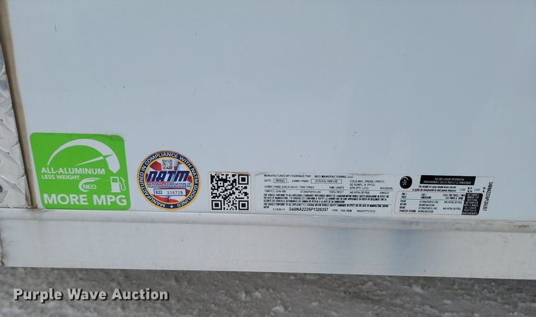 image for item LA9553 2022 NEO enclosed cargo trailer