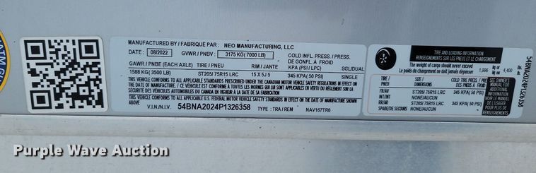 image for item LA9554 2023 NEO  enclosed cargo trailer