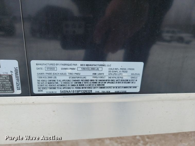 image for item LA9555 2023 NEO enclosed cargo trailer