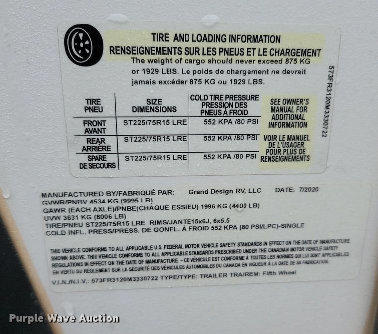 image for item LA9608 2021 Grand Design  Reflection camper