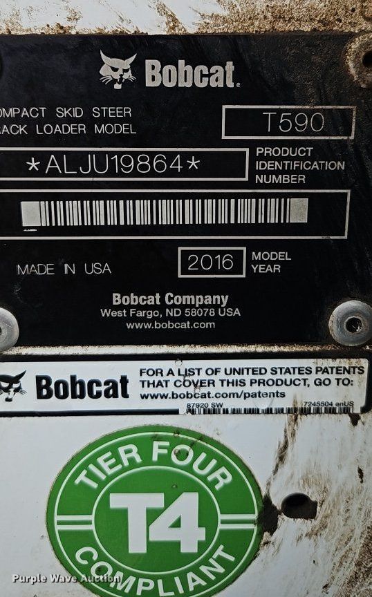 image for item LB9730 2016 Bobcat T590 tracked skid steer loader
