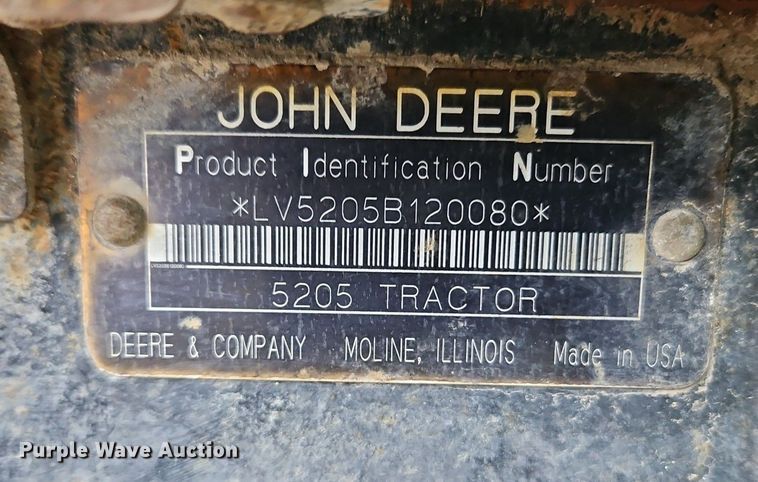 image for item LB9731 2000 John Deere 5205 MFWD tractor