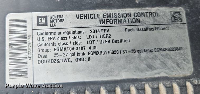 image for item LB9772 2014 Chevrolet  Silverado 1500 pickup truck