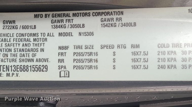 image for item LJ9499 2008 Hummer H3 SUV