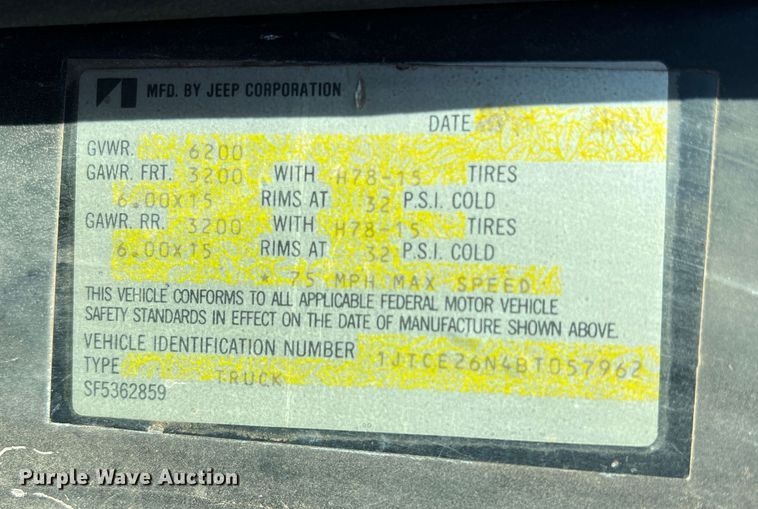 image for item LV9161 1981 Jeep J10 pickup truck