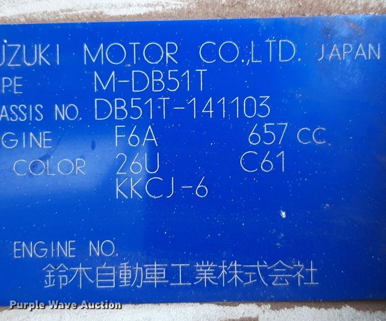 image for item LY9019 1990 Suzuki Carry 660 mini truck