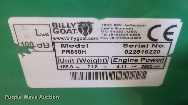 image for item MI9896 Billy Goat PR550H power rake