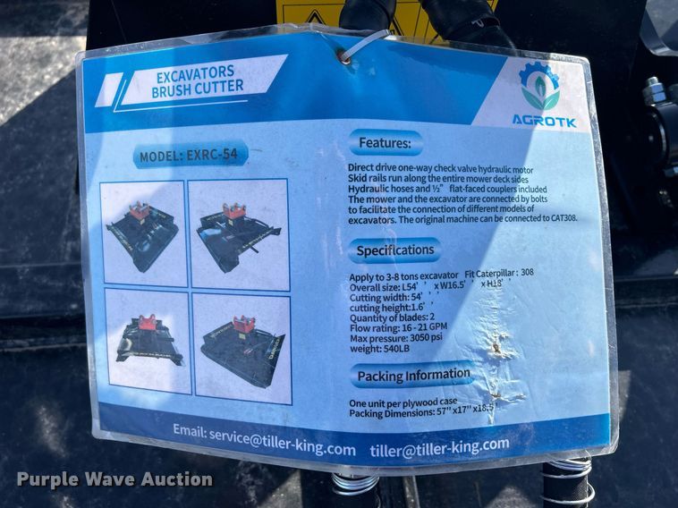 image for item MO9168 2023 Agrotk EXRC-54 excavator rotary mower