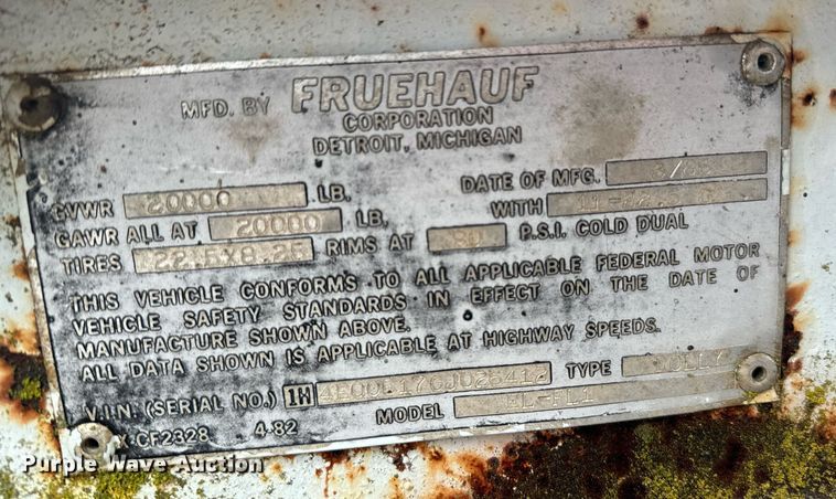 image for item NA9778 1986 Fruehauf  EL-FL1 trailer dolly