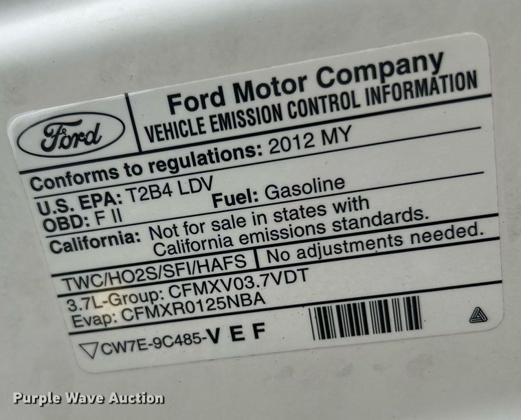image for item NE9765 2012 Ford Mustang  