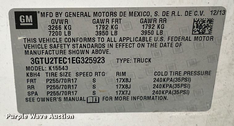 image for item NE9775 2014 GMC  Sierra 1500 Crew Cab pickup truck