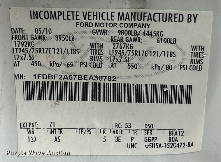 image for item NE9781 2011 Ford F250 Super Duty XL utility bed pickup truck