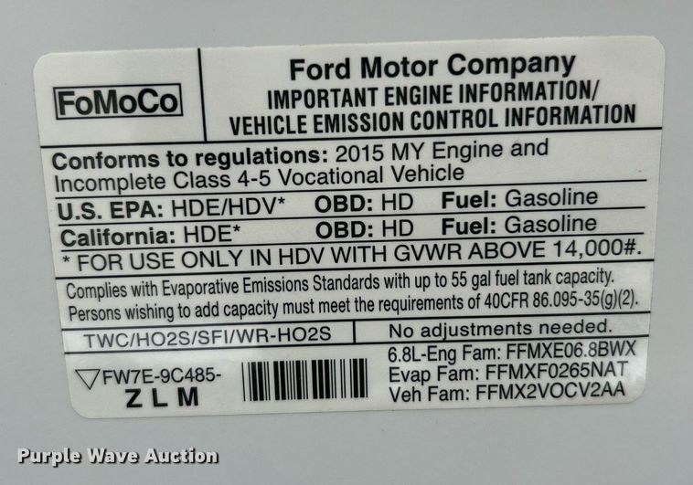 image for item NJ9526 2015 Ford E450 Super Duty shuttle bus