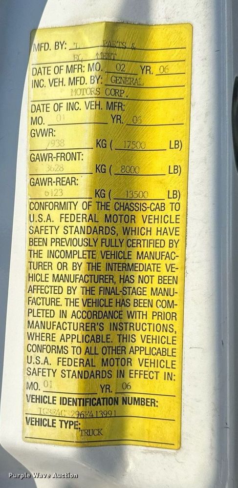 image for item NL9348 2006 Chevrolet C4500 flatbed truck