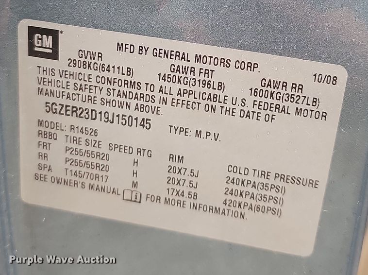 image for item NP9207 2009 Saturn  Outlook XR SUV