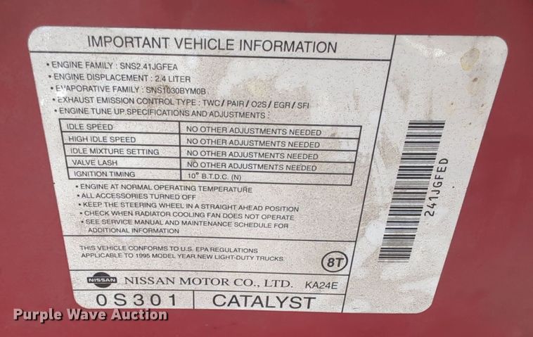 image for item OD9183 1995 Nissan pickup truck