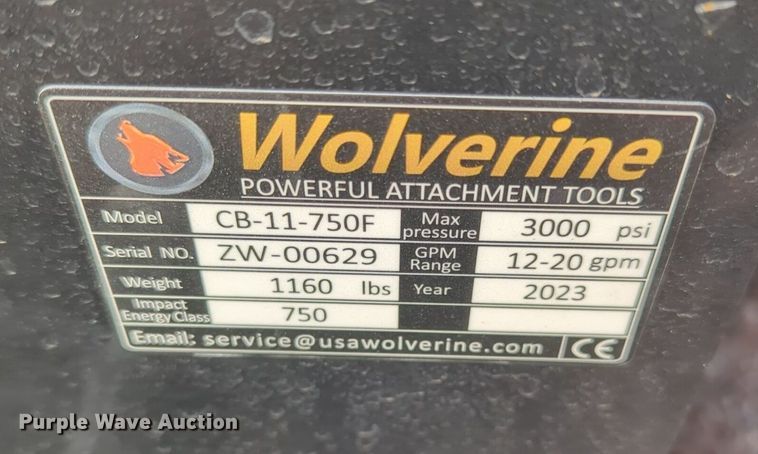 image for item OD9216 2023 Wolverine CB-11-750F  skid steer breaker