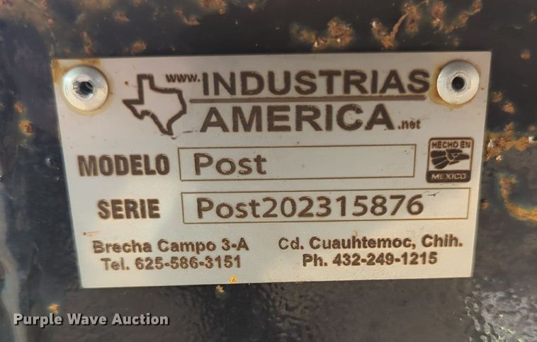 image for item OD9218 2023 Industrias America skid steer tree puller