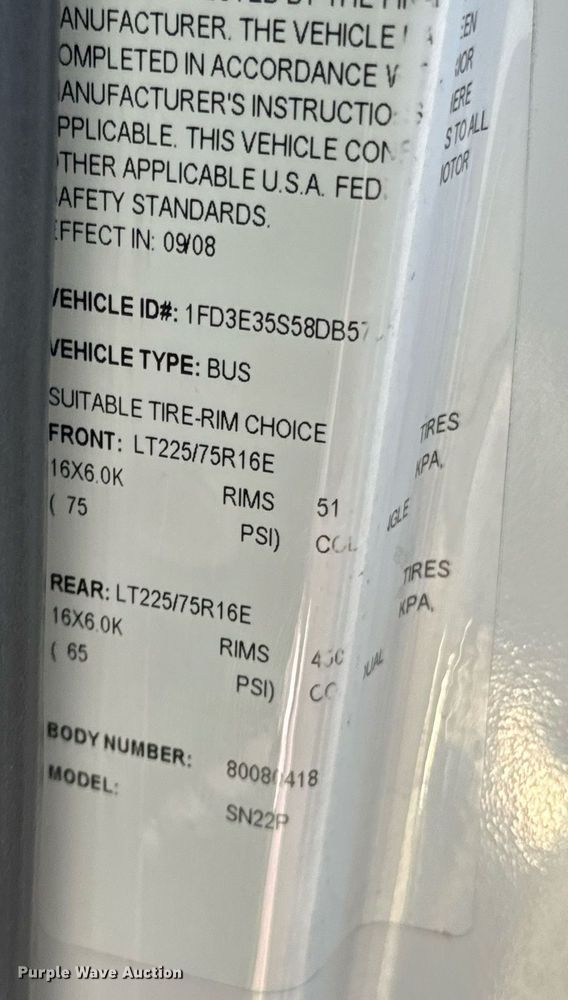 image for item OD9934 2008 Ford  E350 Super Duty shuttle bus